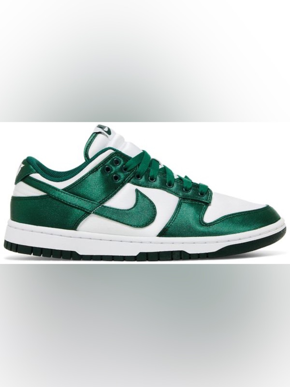 Nike Green and White Satin Low-Top Sneakers
